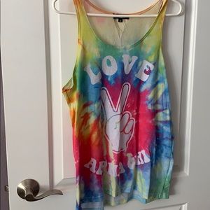 Alpha Chi Omega tie dye tank top